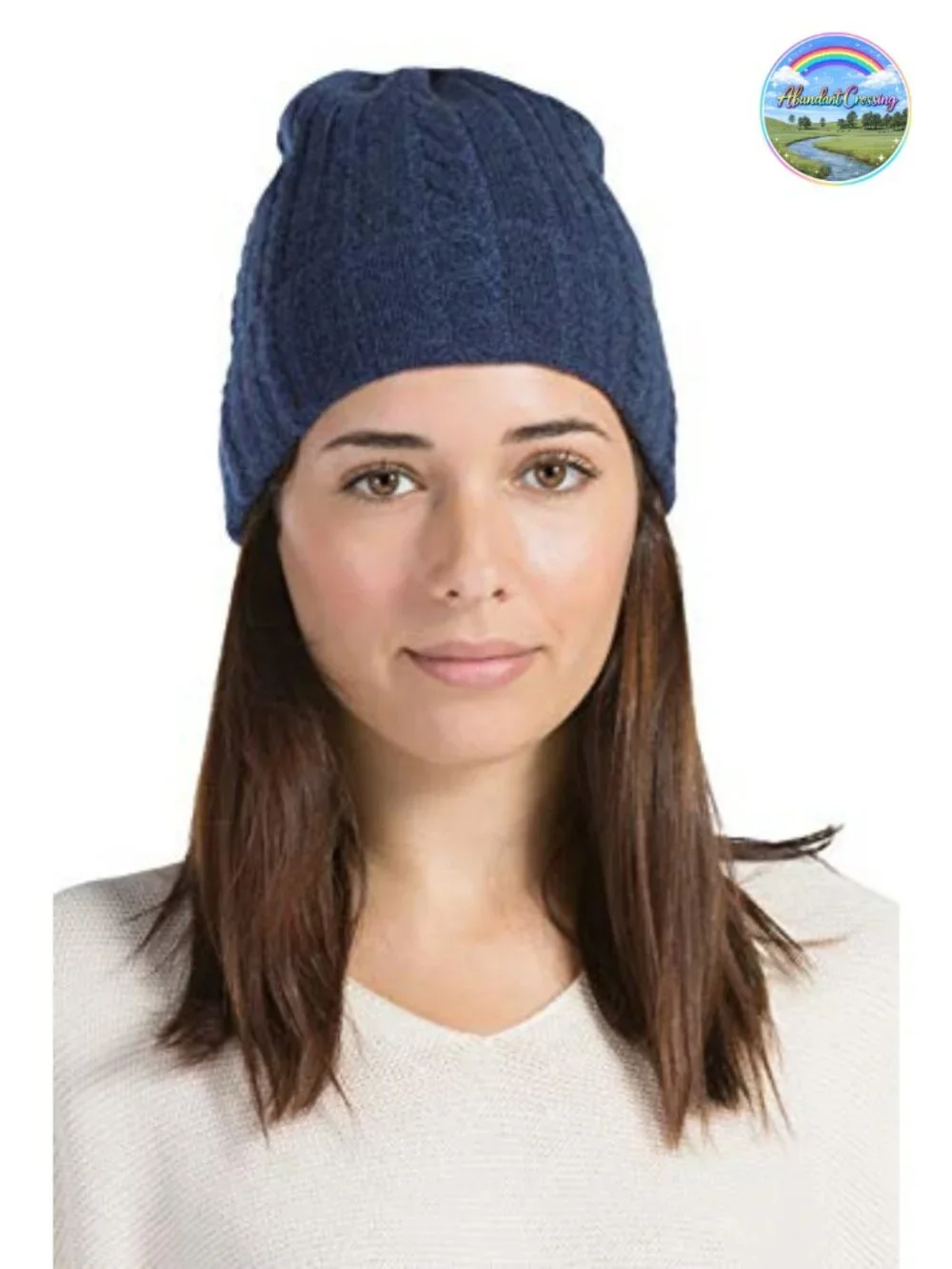100% Pure Cashmere Cable Knit Hat, Super Soft Cuffed Beanie